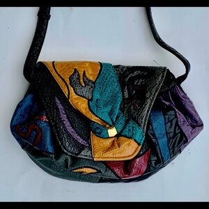 Vintage NAS patchwork bag purse 80s